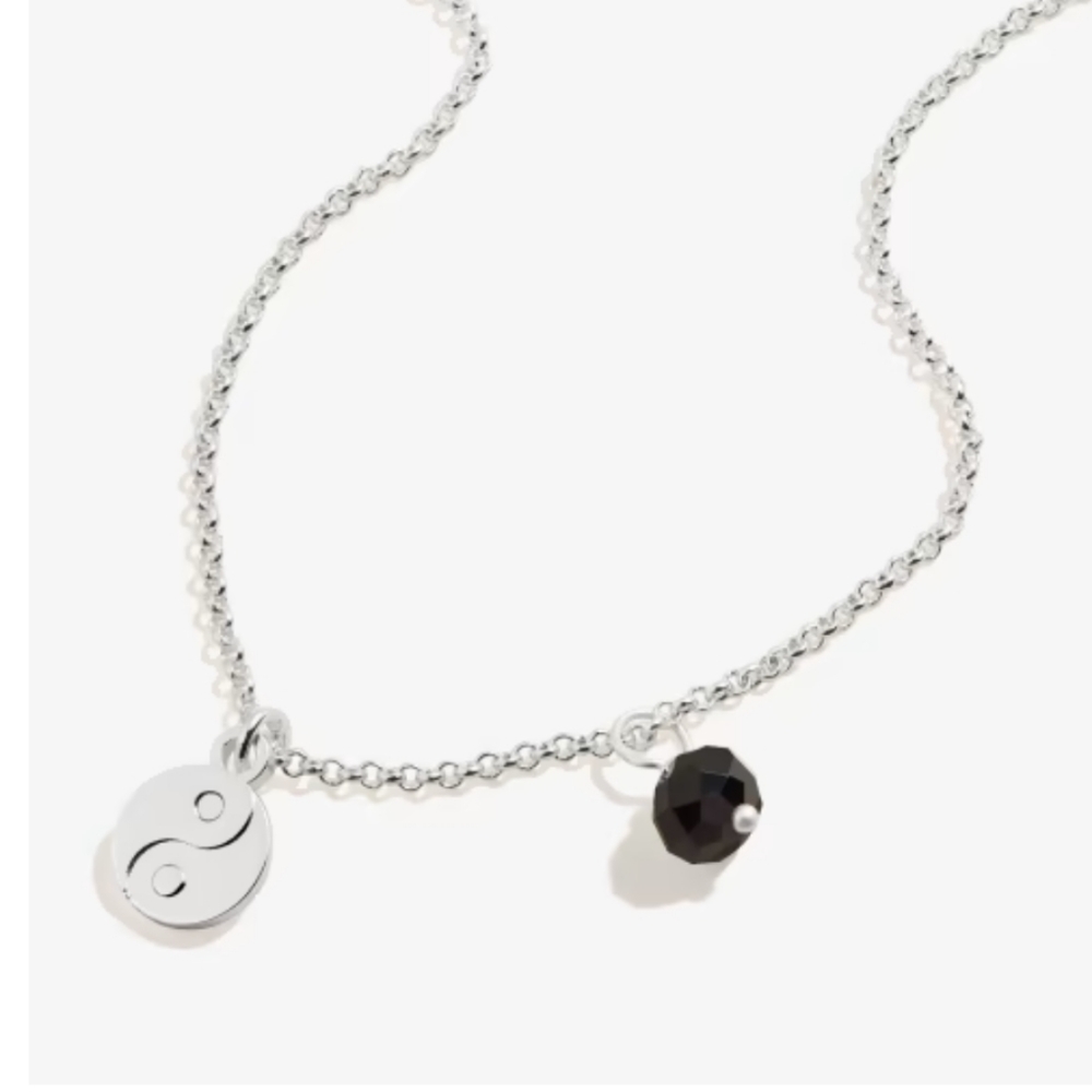 Alex and Ani Yin Yang DUO Charm Necklace|NWT |Shiny Silver| Adjustable